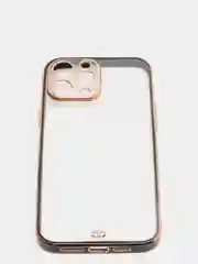 Черный чехол силиконовый с металическим ободком IPHONE 13 / 13 pro / 13 mini / 13 pro max
