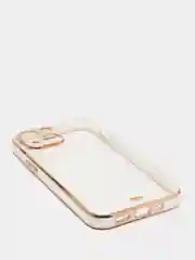 Белый чехол силиконовый с металическим ободком IPHONE 13 / 13 pro / 13 mini / 13 pro max