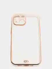 Белый чехол силиконовый с металическим ободком IPHONE 13 / 13 pro / 13 mini / 13 pro max