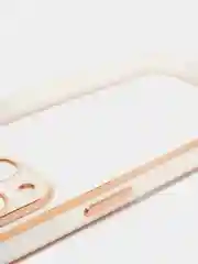 Белый чехол силиконовый с металическим ободком IPHONE 13 / 13 pro / 13 mini / 13 pro max