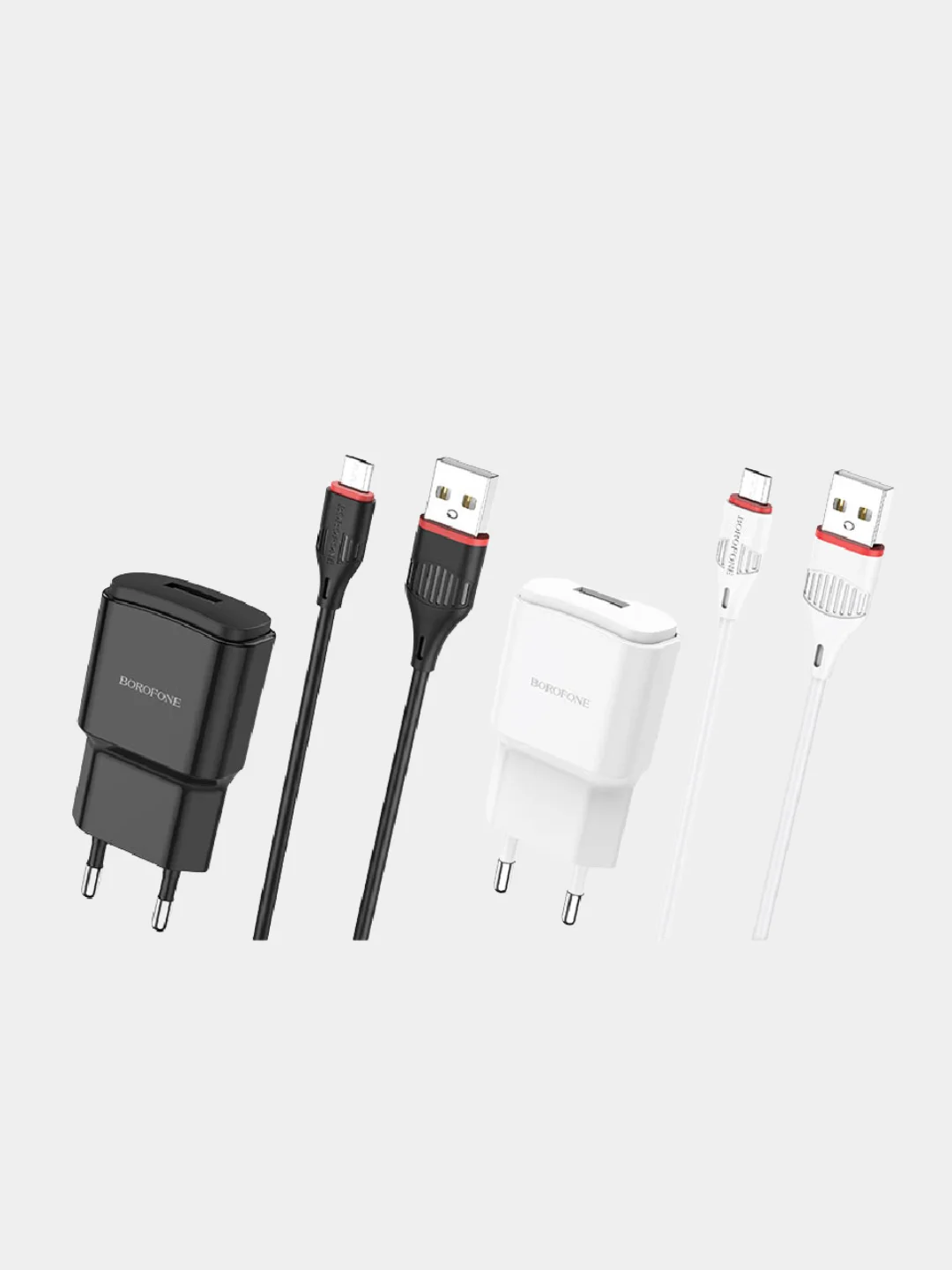 Белый блок питания для Android Micro-USB Borofone BA48A, 2.1A