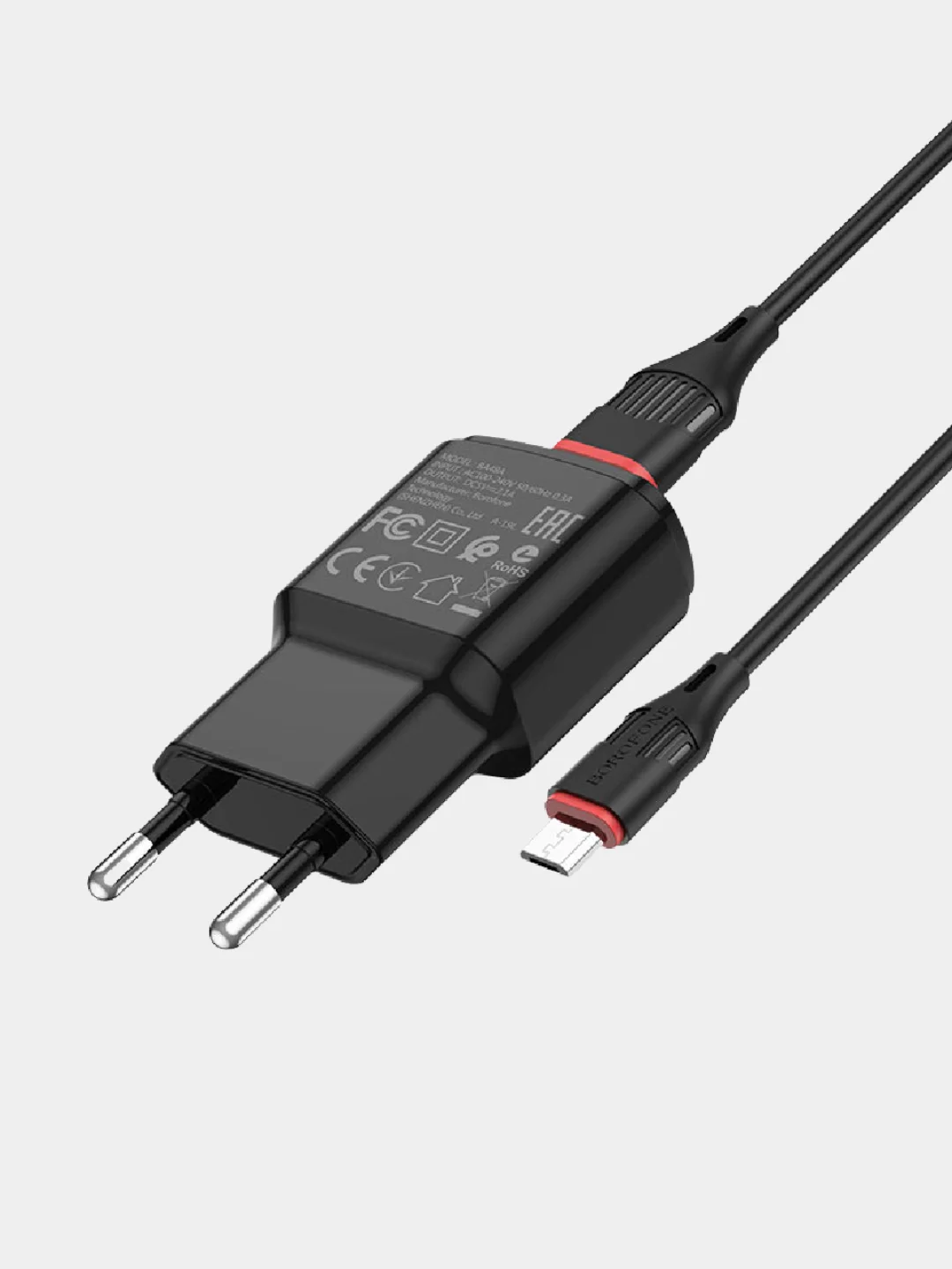 Белый блок питания для Android Micro-USB Borofone BA48A, 2.1A