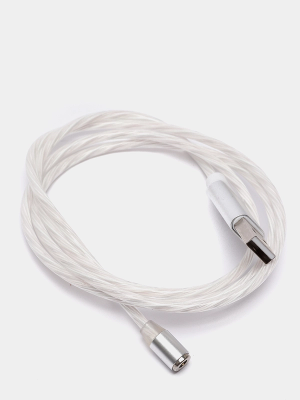 Кабель магнитный светящийся, коннекторы Lightning, Type-C, Micro-USB
