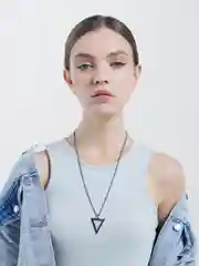 Серебряный цепочка с подвеской треугольник, 4 вида