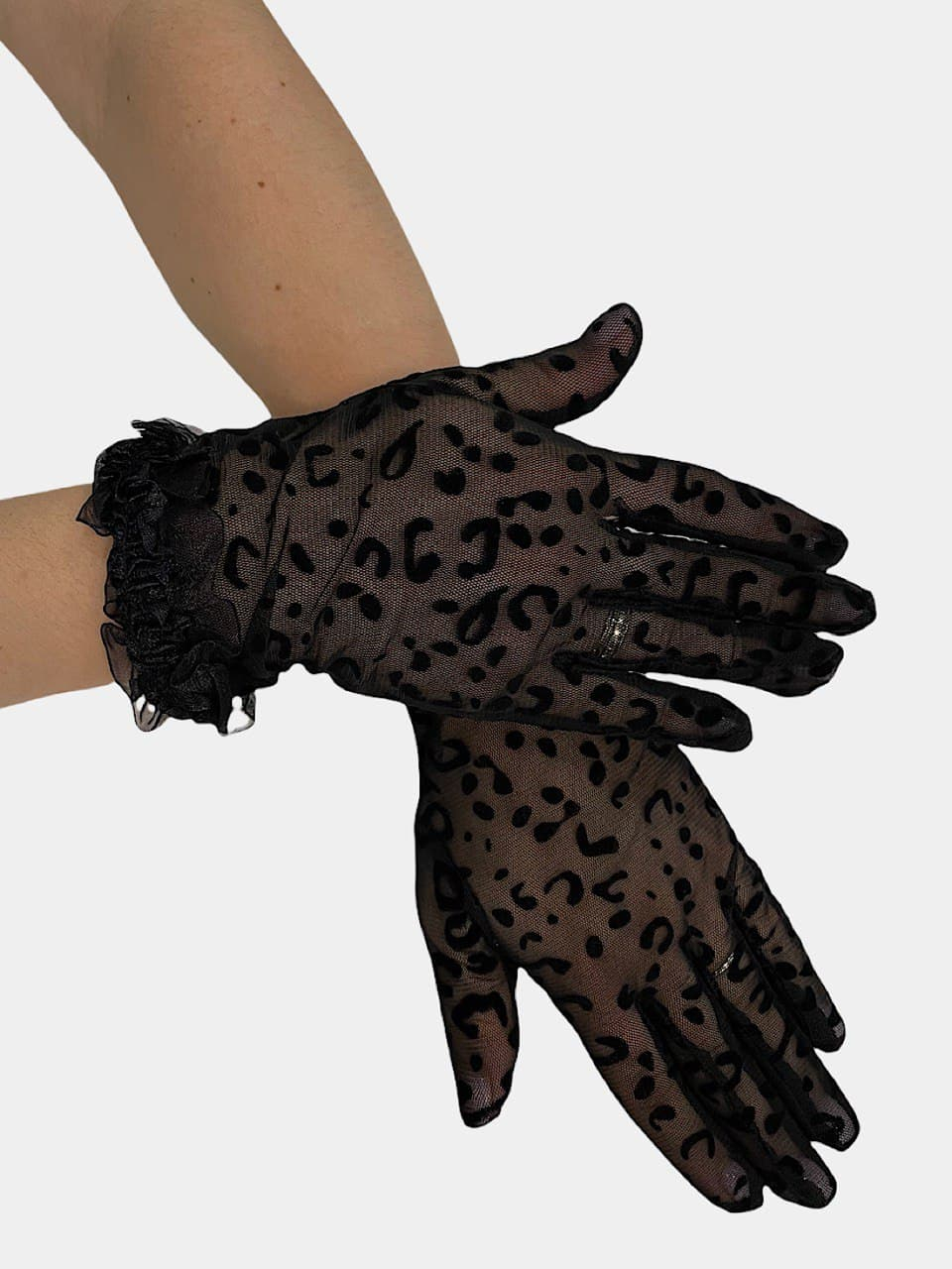 Перчатки кружевные черные