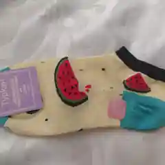 Желтый носки с принтом фруктов