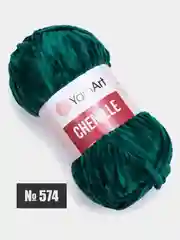 Зеленый пряжа плюшевая YarnArt Chenille