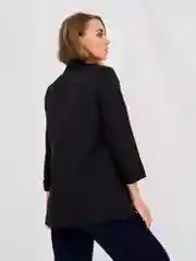 Черный пиджак женский Olya Stoff, свободный, удлиненный, без пуговиц