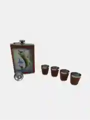 Алый подарочный набор фляжка с рюмками