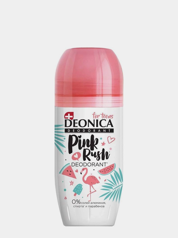 Дезодорант DEONICA FOR TEENS Pink Rush для детей и подростков ролик, 50 мл