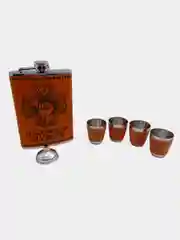 Бирюзовый подарочный набор фляжка с рюмками