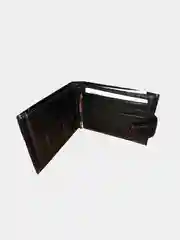 Угольный кошелёк, зажим для денег, натуральная кожа