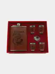 Золотистый хаки подарочный набор фляжка с рюмками