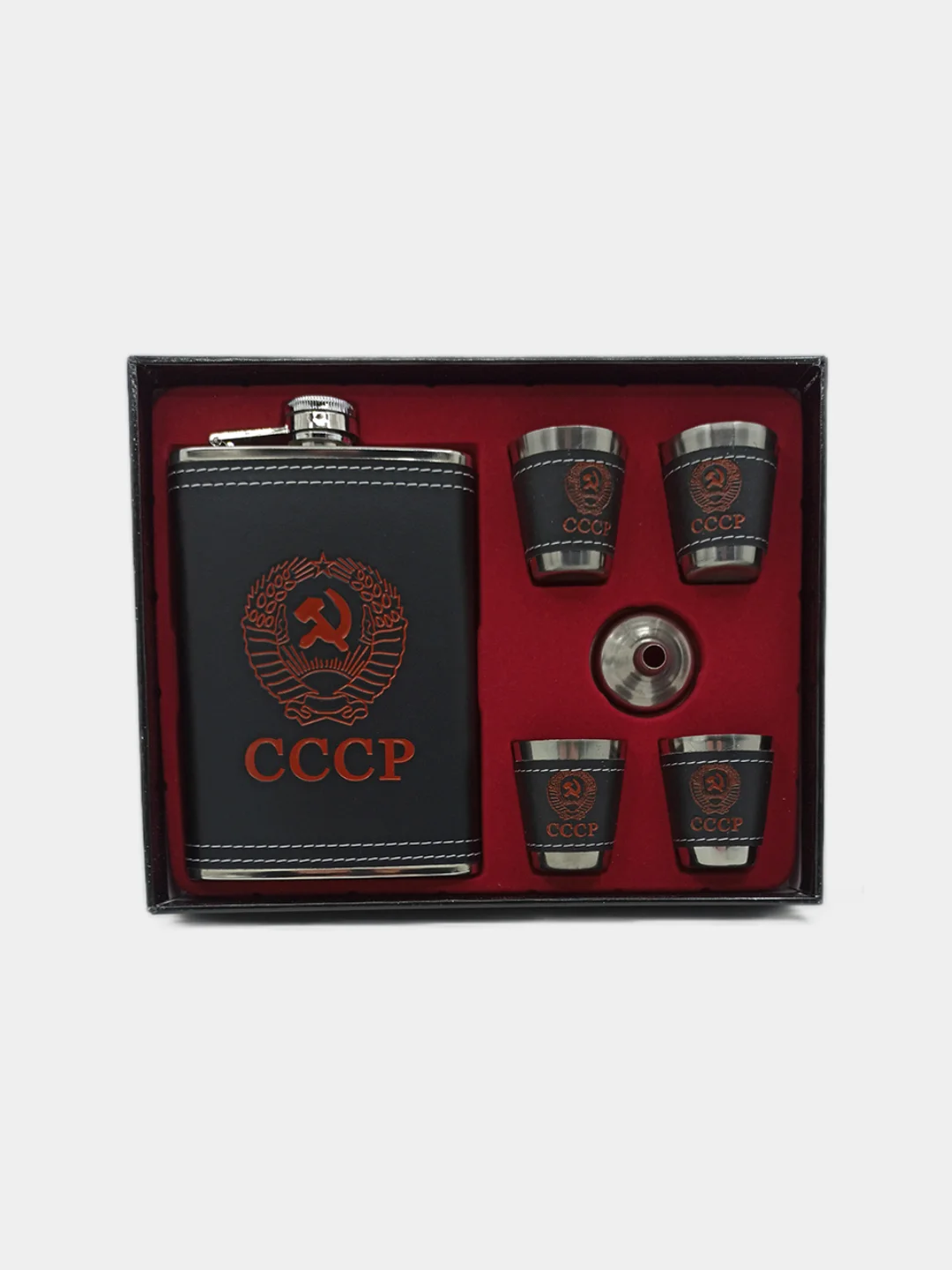 Индиго подарочный набор фляжка с рюмками