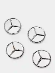 Серебряный колпачки-заглушка на литой диск Mercedes Benz, 60 мм, 4 штуки