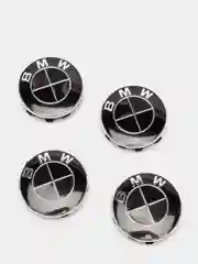 Колпачки-заглушки на литые диски BMW (БМВ), черные, 4 штуки