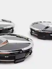 Серебряный колпачки-заглушка на литой диск Mercedes Benz, 60 мм, 4 штуки