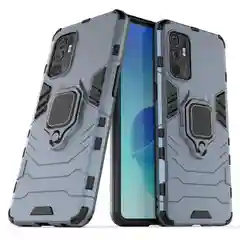 Синий меланж чехол противоударный с кольцом-держателем на Oppo Reno 6 Reno6 (Оппо Рено 6)