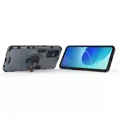 Синий меланж чехол противоударный с кольцом-держателем на Oppo Reno 6 Reno6 (Оппо Рено 6)