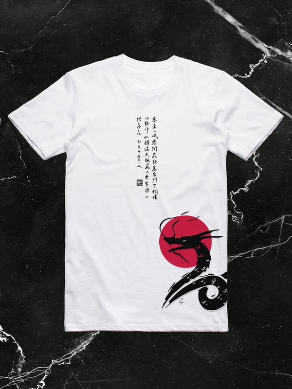 Футболка Teneleven Chinese dragon, белая