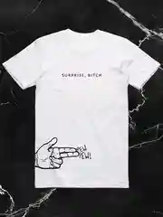 Футболка Teneleven SURPRISE, BITCH, белая
