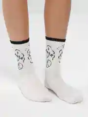 Белый белые носки с рисунком космос