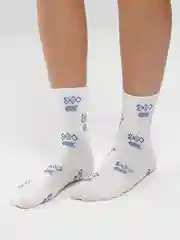 Белый носки белые, черные женские с рисунком