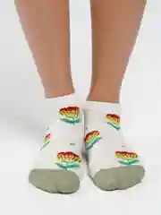 Белый летние яркие носки с цветами