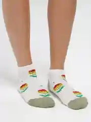Белый летние яркие носки с цветами