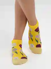 Желтый летние яркие носки с цветами