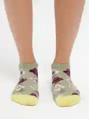 Зеленый летние яркие носки с цветами