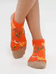 Оранжевый летние яркие носки с цветами