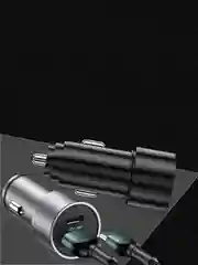 Серый автомобильное зарядное устройство, 2 USB, 3.1А, быстрая зарядка 18 Вт