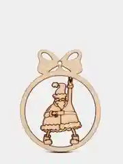 Новогодняя елочная игрушка деревянная "Дед мороз", 003 малая, 7,8 х 6 см