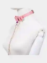 Кожаный ошейник с поводком и колокольчиком