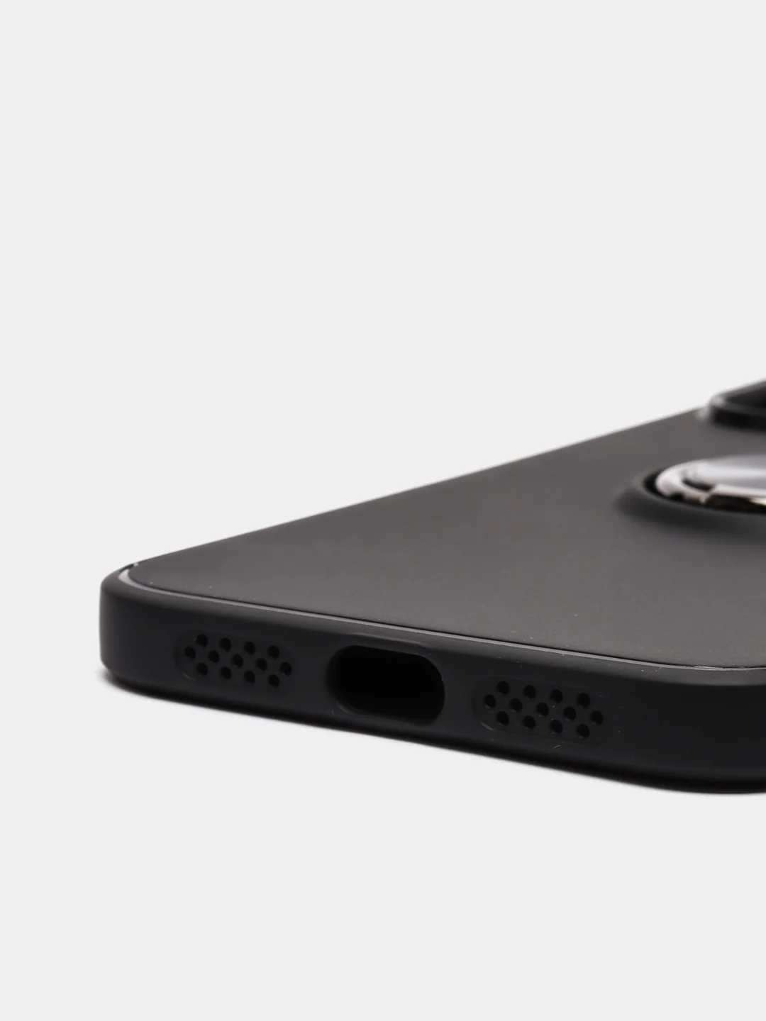 Черный чехол для iPhone 13 Pro Max с кольцом