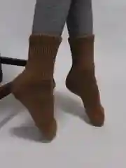 Носки шерстяные детские, вязаные, коричневые