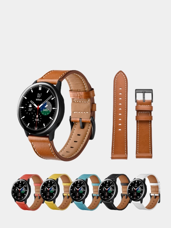 Кожаный ремешок для Xiaomi Amazfit bip, GTS Samsung Gear, Huawei Honor, 20 / 22 мм
