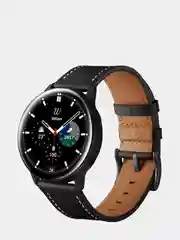 Черный кожаный ремешок для Xiaomi Amazfit bip, GTS Samsung Gear, Huawei Honor, 20 / 22 мм