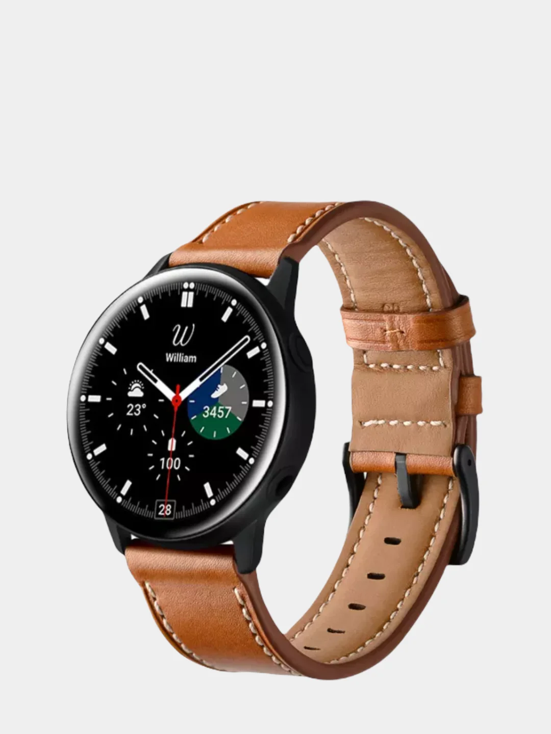 Коричневый кожаный ремешок для Xiaomi Amazfit bip, GTS Samsung Gear, Huawei Honor, 20 / 22 мм
