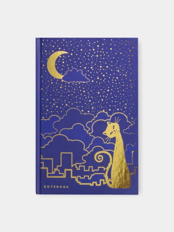 Блокнот А5 (135х206 мм), 80 л., твердый переплет, клетка, фольга,  "Кошечка"