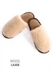 Карамельный шлепанцы Woollamb, меховые, из овечьей шерсти, двусторонние