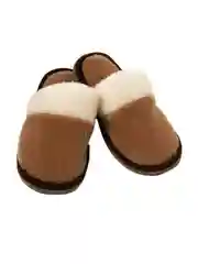 Коричневый шлепанцы Woollamb, меховые, из овечьей шерсти, двусторонние