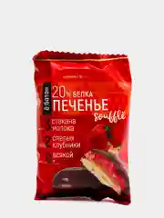 Протеиновое печенье с белковым суфле Ёбатон, 20% белка, со вкусом клубники, 50гр х 9шт