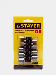 Набор STAYER "MASTER": биты с торцевой головкой в держателе, 9 предметов