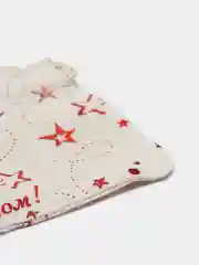 Бежевый мешочек новогодний подарочный с завязками, лён, 10*12