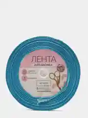 S Лента атласная "Золотые нити", 6 мм х 23 м, цвет голубой