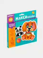 Макси пазлы "Весёлые зверята", 5 пазлов, 10 деталей