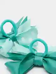 Мятный набор больших бантов двухцветных, 2 штуки