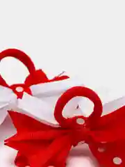 Красный набор больших бантов двухцветных, 2 штуки